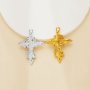 Keepsake Breast Milk Resin Cross Bezel Pendant Settings,Art Deco Stainless Steel Cross Pendant Charm,DIY Pendant Supplies 1431540