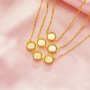 Keepsake Breast Milk Round Bezel Pendant Settings,Solid Back Solid 14K 18K Gold Necklace,DIY Jewelry With Necklace Chain 16''+2'' 1411467