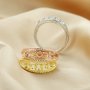3MM 5 Stone Round Prong Ring Settings,Solid 925 Sterling Silver Rose Gold Plated Ring