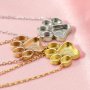 13MM Keepsake Dog Paw Bezel Settings for Resin Solid 14K/18K Gold Pendant with Necklace Chain DIY Memory Jewelry Supplies 1431124-1