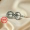 1Pcs 15MM Setting Size Round Flowers Bezel Antiqued 925 Sterling Silver Solid Silver DIY Ring Tray Bezel Setting Supplies 1213023