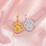 Keepsake Breast Milk Resin Round Paw Pendant Settings,Solid 14K 18K Gold Pendant Charm,DIY Pendant Supplies 1411459