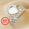 8x10MM Keepsake Breast Milk Resin Pear Ring Settings,Stackable Solid 925 Sterling Silver Ring Set,Art Deco Stacker Ring Band,DIY Ring Set 1294487