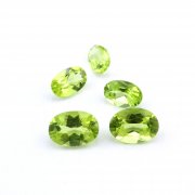 5Pcs Oval Green Peridot August Birthstone Faceted Cut Loose Gemstone Natural Semi Precious Stone DIY Jewelry Supplies 4120122