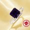 Minimalist Solitaire Square Ring With 8MM Princess Cut Square Purple Cubic Zirconia,Simple Solid 925 Sterling Silver Adjustable Ring 6240035