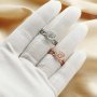 8MM Round Prong Ring Settings,Stackable Solid 925 Sterling Silver Rose Gold Plated Ring,Breast Milk Resin Marquise Stacker Ring Band,DIY Ring Supplies 1294498