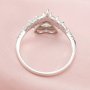 6MM Halo Heart Prong Ring Setttings Crown Love Memory Jewelry Solid 14K 18K Gold DIY Ring Blank Wedding Band with Moissanite 1294368-1