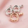 6-8MM Solid 14K Rose Gold Simple Round Prong Bezel Settings for Gemstone Moissanite Diamond DIY Pendant Charm 1411207-1