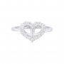 4x6MM Double Stones Pear Prong Ring Settings,Heart Solid 925 Sterling Silver Rose Gold Plated Ring,Pave CZ Stone Heart Ring,DIY Ring Supplies 1294966