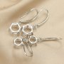 1Pair 5-8MM Round Solid 925 Sterling Silver DIY Prong Hook Earrings Settings Bezel 1702196