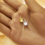 Keepsake Breast Milk Resin Ball Round Pin Pendant Settings For 8mm Half Drilled Pearl Bead,Simple Solid 925 Sterling Silver Gold Plated Pendant Charm,DIY Pendant Supplies 1411479