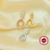 Halo Pear Prong Pendant Settings,Solid 925 Sterling Silver Rose Gold Plated Pendant Charm,Butterfly Art Deco Pear Pendant,DIY Pendant Supplies For Gemstone 1431494