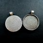 10pcs 30mm setting size antiqued silver oval pendant bezels settings tray 1411041