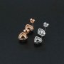 1Pair 5-6MM Rose Gold Plated Solid 925 Sterling Silver Trillion Triangle Prong Bezel DIY Studs Earrings Settings for Gemstone Jewelry Supplies 1706047