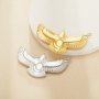 4x6MM Oval Bezel Stainless Steel Pendant Settings,Yellow Gold Rhodium Eagle Pendant Charm,DIY Pendant Blank Supplies 1421269