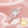 Keepsake Breast Milk Resin Round Ring Bezel Settings,Solid 14K 18K Gold Ring,Art Deco Solid Back Ring,DIY Ring Supplies For Gemstone 1212131
