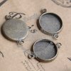 20pcs 18MM vintage brass round pendant setting,vintage bronze pendant base setting1411012-4