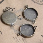 20pcs 20MM vintage brass round pendant setting,vintage bronze pendant base setting1411012-5