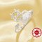 Cute Cow Simulated Diamond Ring With 4x6MM Oval White Cubic Zirconia,Solid 925 Sterling Silver Ring,Adjustable Animal Deco Oval Ring 6220342