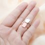 8x10MM Breast Milk Resin Rectangle Bezel Ring Settings,Solid Back 925 Sterling Silver Rose Gold Plated Ring,DIY Ring Supplies 1294660