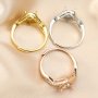 6x8MM Pear Prong Ring Blank Settings Infinity Bezel Solid 925 Sterling Silver Rose Gold Plated Adjustable Ring Band 1294318
