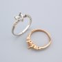 6MM Heart Prong Ring Settings Solid 925 Sterling Silver Rose Gold Plated Set Size DIY Ring Bezel for Gemstone Supplies 1294234