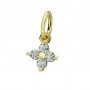 5MM CZ Stone Flower Charm,Solid 925 Sterling Silver Gold Plated Pendant Charm,4 Stones CZ Stone Charm,DIY Pendant Charm Supplies 1431195