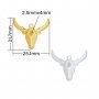 Keepsake Breast Milk Resin Oval Bezel Pendant Settings,Yellow Gold Plated Stainless Steel Bulls Head Pendant Charm,DIY Pendant Blank 1421252