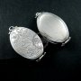 5pcs 20x30mm antiqued silver plated brass bird flower engraved vintage style oval photo locket pendant charm DIY 1123013