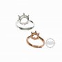 1Pcs 4-12MM Round Cz Stone Prong Setting 925 Sterling Silver Bezel Tray Adjustable Ring Settings 1212035