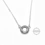 1Pcs 5-8MM Gems Cz Stone Round Prong Bezel Settings Solid 925 Sterling Silver DIY Pendant Charm Tray With 15'' Necklace Chain 1411215