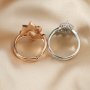 Keepsake Breast Milk Resin Pear Ring Settings Stackable 6x8MM Main Stone Solid 925 Sterling Silver Rose Gold Plated DIY Ring Bezel 1294336