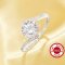 Luxury Round Simulated Diamond Ring With 8MM Round White Cubic Zirconia,Solid 925 Sterling Silver Ring,Bypass Shank Ring 6210337