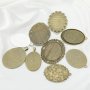 20Pcs Assortment 30x40MM Oval Antiqued Bronze Pendant Settings Charm Bezel for Resin DIY Jewelry Supplies 1421182