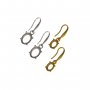 1Pair Multiple Size Oval Bezel Solid 925 Sterling Silver Matte Gold Gemstone Cabochon Prong Hooks Earrings Settings DIY Findings 1706037