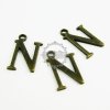 10pcs 15x10mm vintage kawaii metal alphabet letter N bronze brass pendant charm packs assortment 1810069