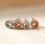 4MM Round Studs Earrings Blank Settings Rose Gold Plated Solid 925 Sterling Silver DIY Earrings Supplies 1706082