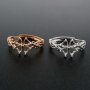 1Pcs 4MM Heart Prong Ring Settings Blank Adjustable 4 Stones Clover Rose Gold Plated Solid 925 Sterling Silver DIY Bezel for Gemstone 1294186