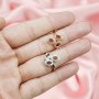 4x6MM Keepsake Breast Milk Three Stones Oval Prong Ring Settings Resin Solid 14K Gold Moissanite Accents DIY Ring Blank Band for Gemstone 1224089-1