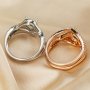 6x8MM Pear Prong Ring Blank Settings Infinity Bezel Solid 925 Sterling Silver Rose Gold Plated Stackable Ring Supplies 1294385