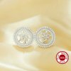 Keepsake Breast Milk Resin Ball Round Pin Studs Earrings Settings for 10-11MM Half Drilled Pearl Bead,Solid 925 Sterling Silver Earrings,DIY Earrings Supplies 1702247