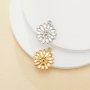 2MM Round Bezel Stainless Steel Pendant Settings,Yellow Gold Silver Flower Pendant Charm,Art Deco Flower Pendant,DIY Pendant Blank Supplies 1431514