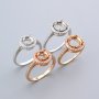 6-8MM Round Halo Prong Ring Settings Solid 925 Sterling Silver Rose Gold Plated Set Size DIY Ring Bezel for Gemstone Supplies 1210100