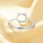 6MM Cushion Square Prong Ring Settings,Solid 925 Sterling Silver Rose Gold Plated Ring,Art Deco Ring,DIY Ring Blank Supplies 1294698