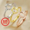 5x7MM Oval Prong Ring Settings,Solid 925 Sterling Silver Rose Gold Plated Ring,Art Decor Ring Band,DIY Ring Supplies 1224142