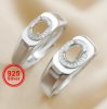 Oval Prong Ring Settings Keepsake Resin Men's Solid 925 Sterling Silver DIY Ring Supplies 1222057