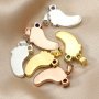 10x15MM Baby Footprint Keepsake Breast Milk Bezel Settings for Resin with Color Birthstone Solid 925 Sterling Silver Rose Gold Plated DIY Pendant Bezel 1431123