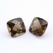 1Pcs Natural Smoky Quartz Cushion Cut Square Faceted Loose Gemstone Nature Semi Precious Stone DIY Jewelry Supplies 4140024