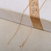 0.9MM Solid 18K Yellow Gold Necklace,Au750 Necklace,18K Gold Cable Necklace,DIY Necklace Chain Supplies 16''+2'' 1315028