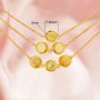 Keepsake Breast Milk Round Bezel Pendant Settings,Solid Back Solid 14K 18K Gold Necklace,DIY Jewelry With Necklace Chain 16''+2'' 1411467